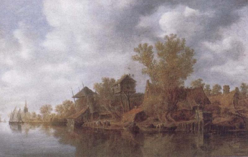 Jan van  Goyen River Landscape china oil painting image